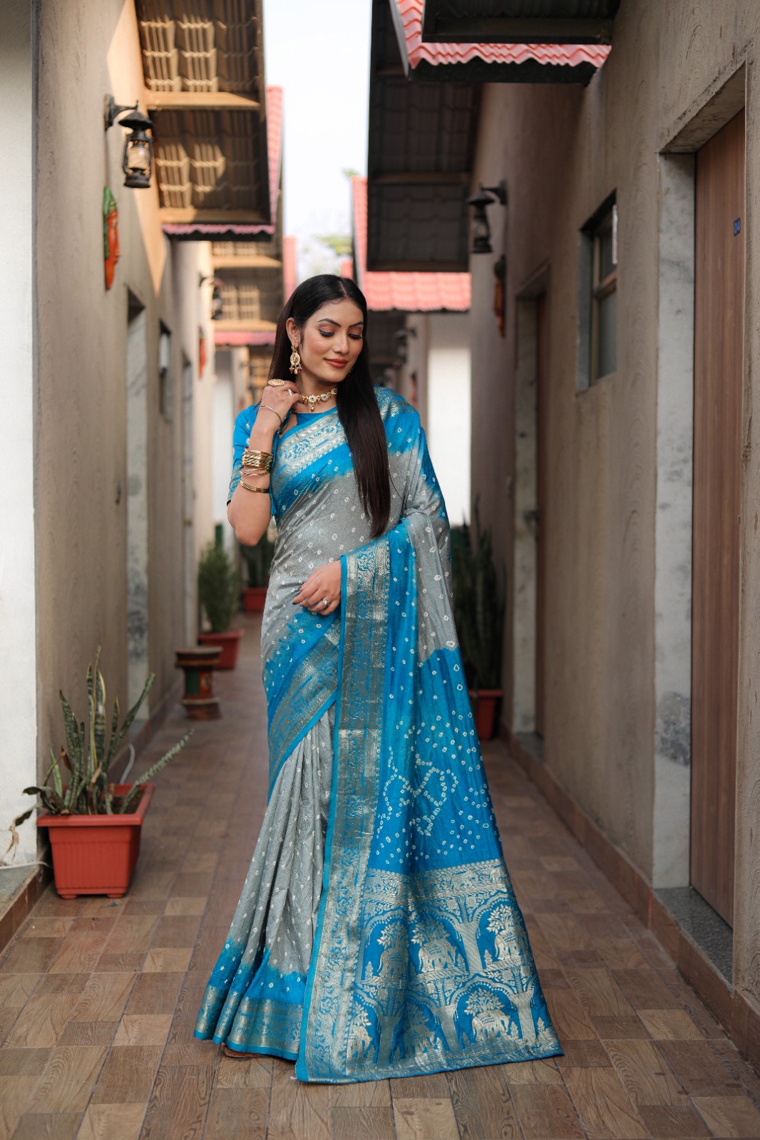 Pure Bandhej Silk Saree Made By Original Bandhej