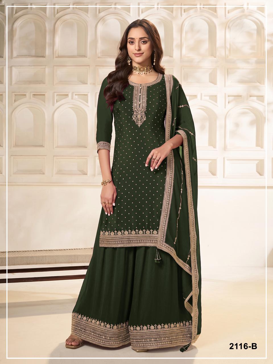 Viscouse Dola Silk with Heavy Embroidered 3mm Sequence & Coding Work Suit