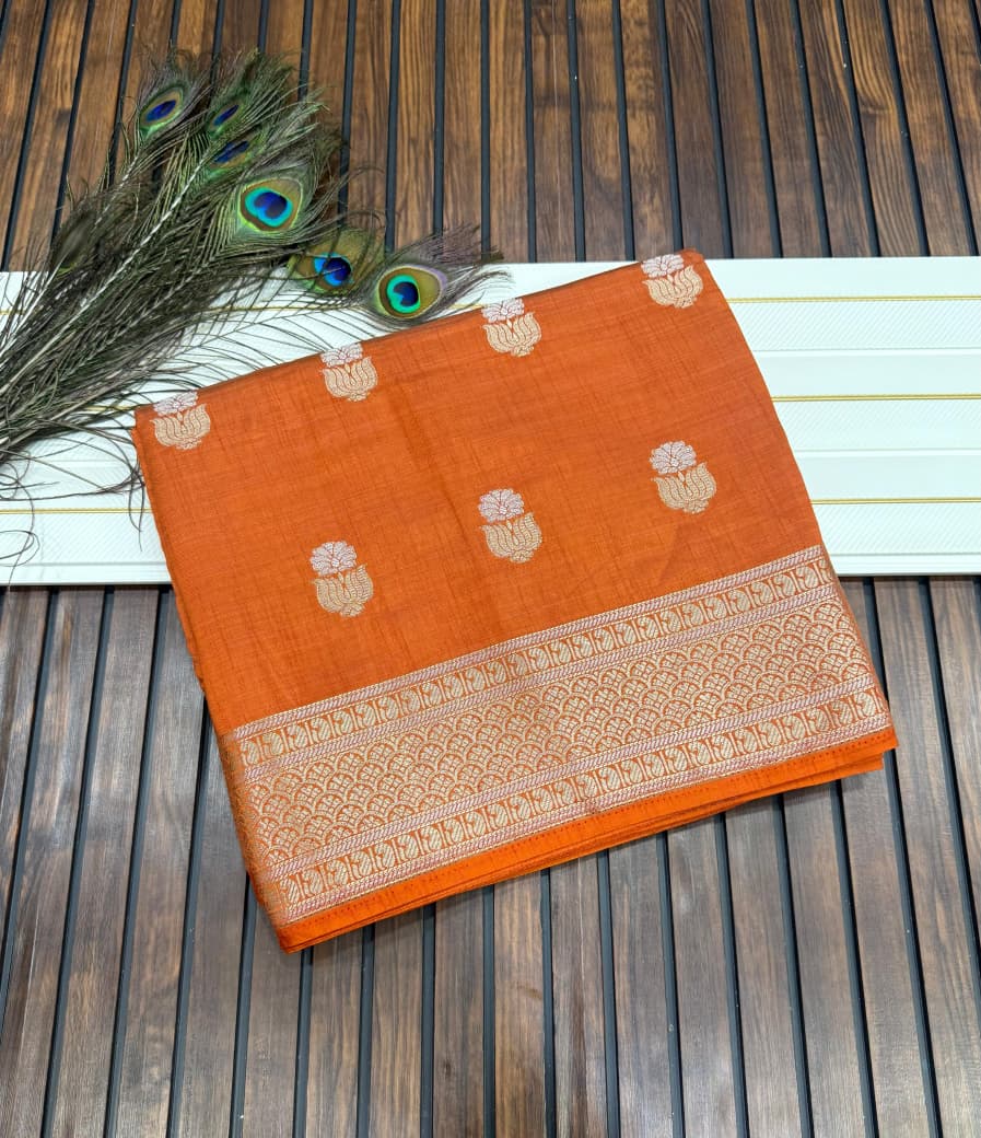 Premium Pure Tussar Silk Jacquard Weaving Saree
