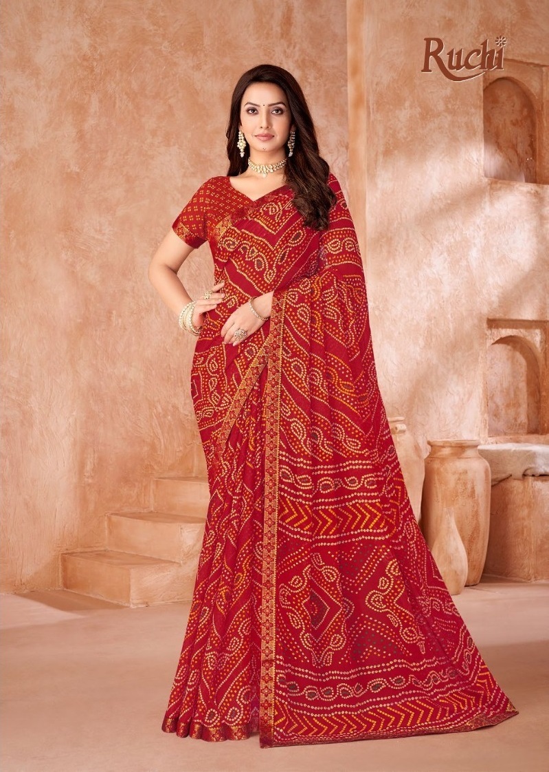 Chiffon Saree with attached border