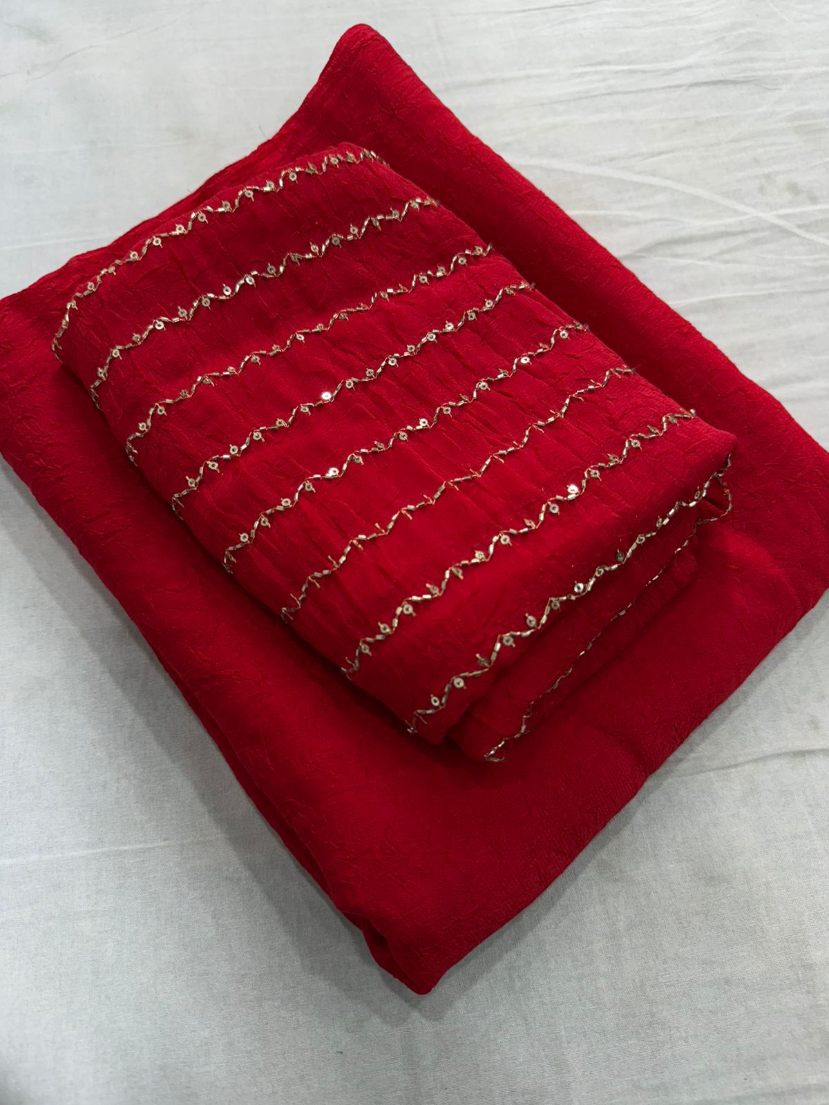 Rangoli Crush Saree With Sequence Bits Blouse 