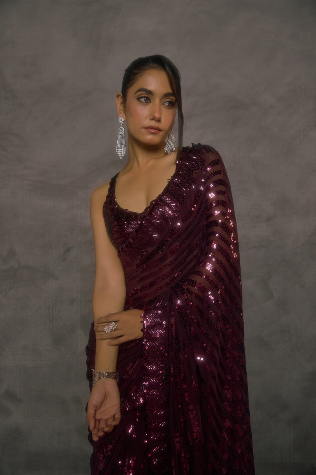 Full Saree Of Heavy Beautiful quality Faux Georgette 