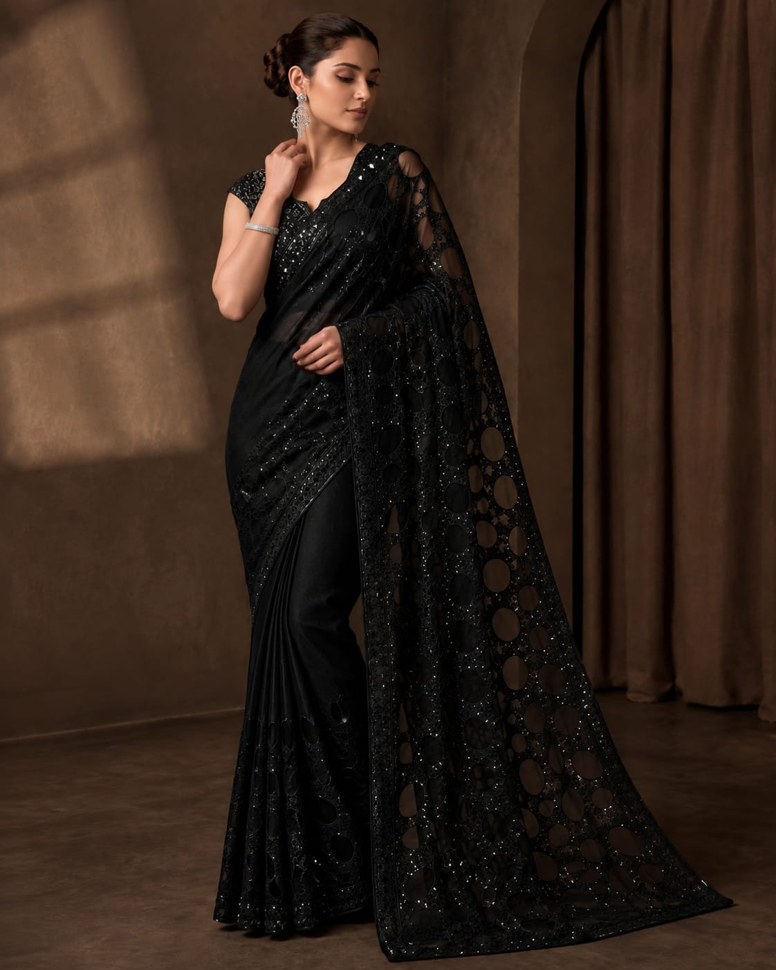 Full Saree Of Heavy quality Butterfly Net 