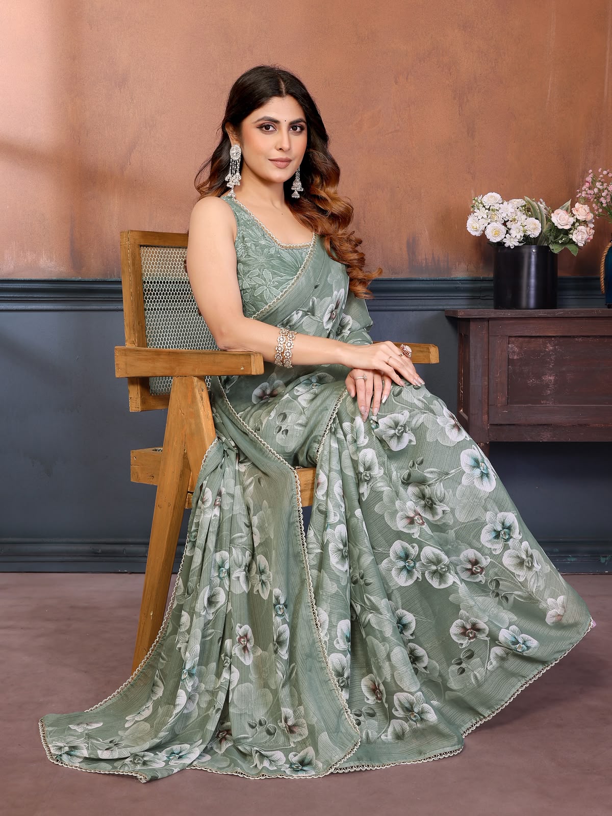 SHARMILI GEORGETTE  SILK PRINTED SAREE