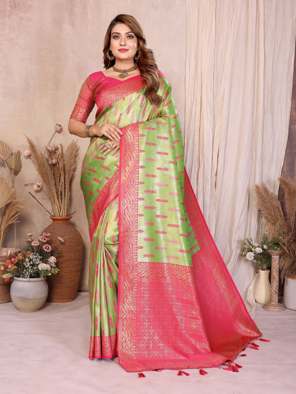 These superior and premium pure banarasi tissue silk  sarees with all over weaving butties