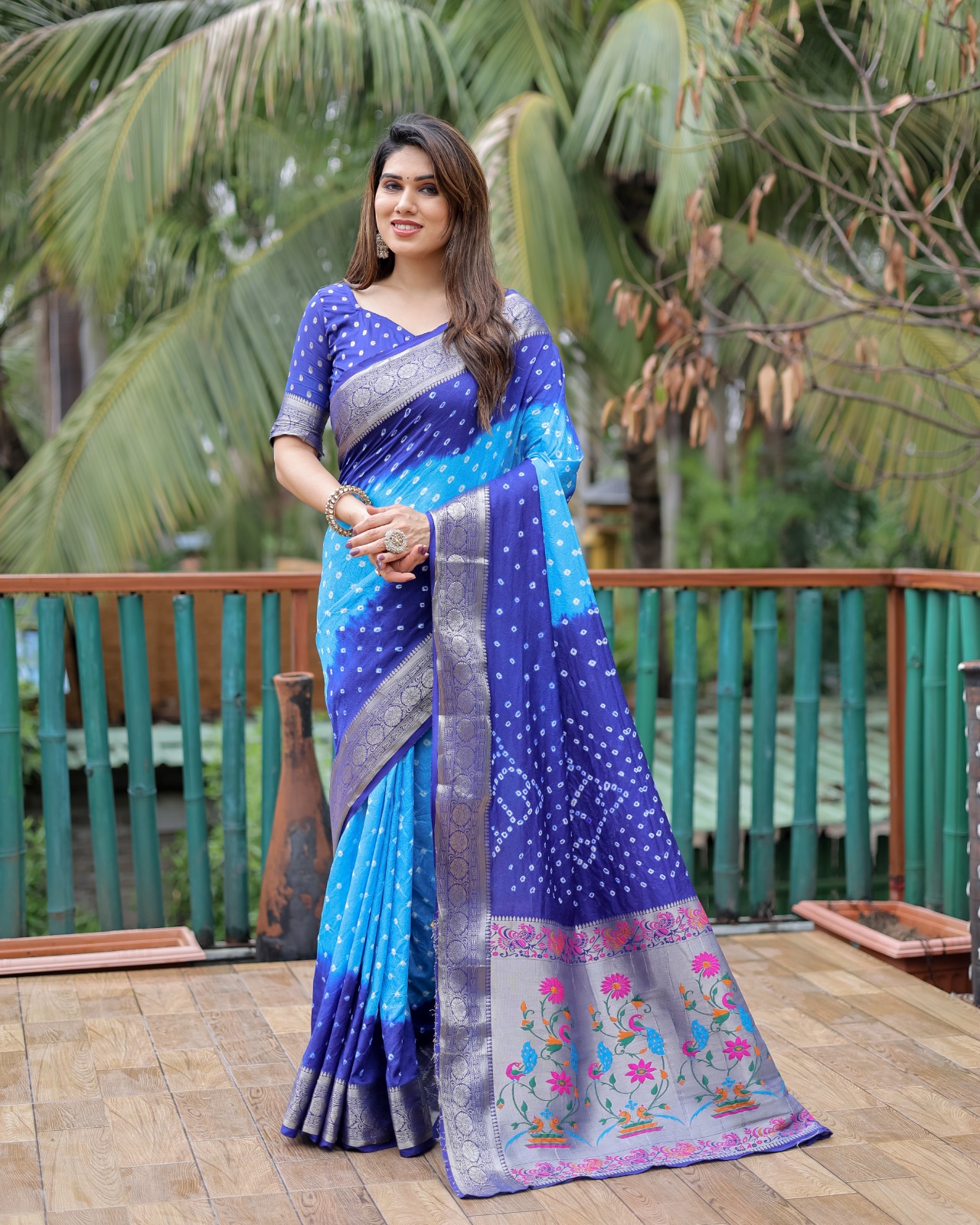 Very Pretty Premium Quality Dola Soft Silk Bandhej Sarees