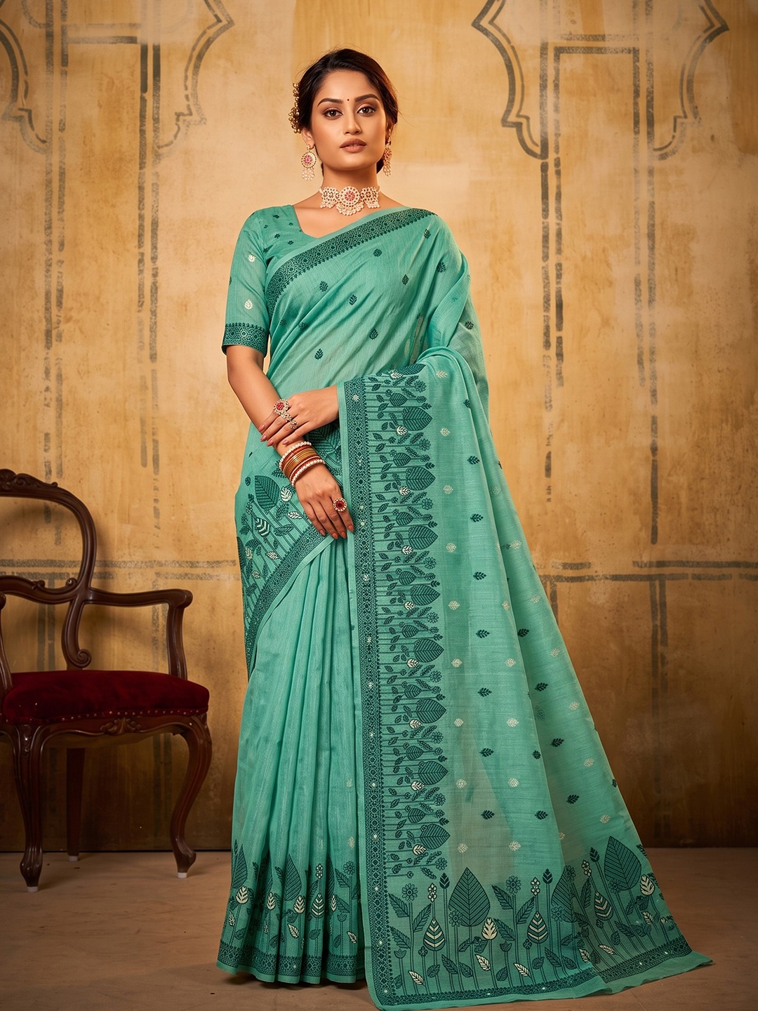 COTTON FABRIC BEAUTIFUL SAREE 