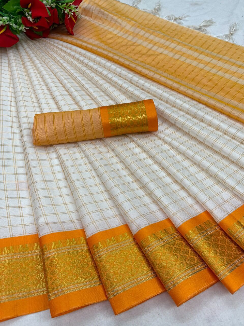 HEAVY RICH COTTON SILK DESIGN & JEQUARED WEAVING  RICH HEAVY BORDER SAREE