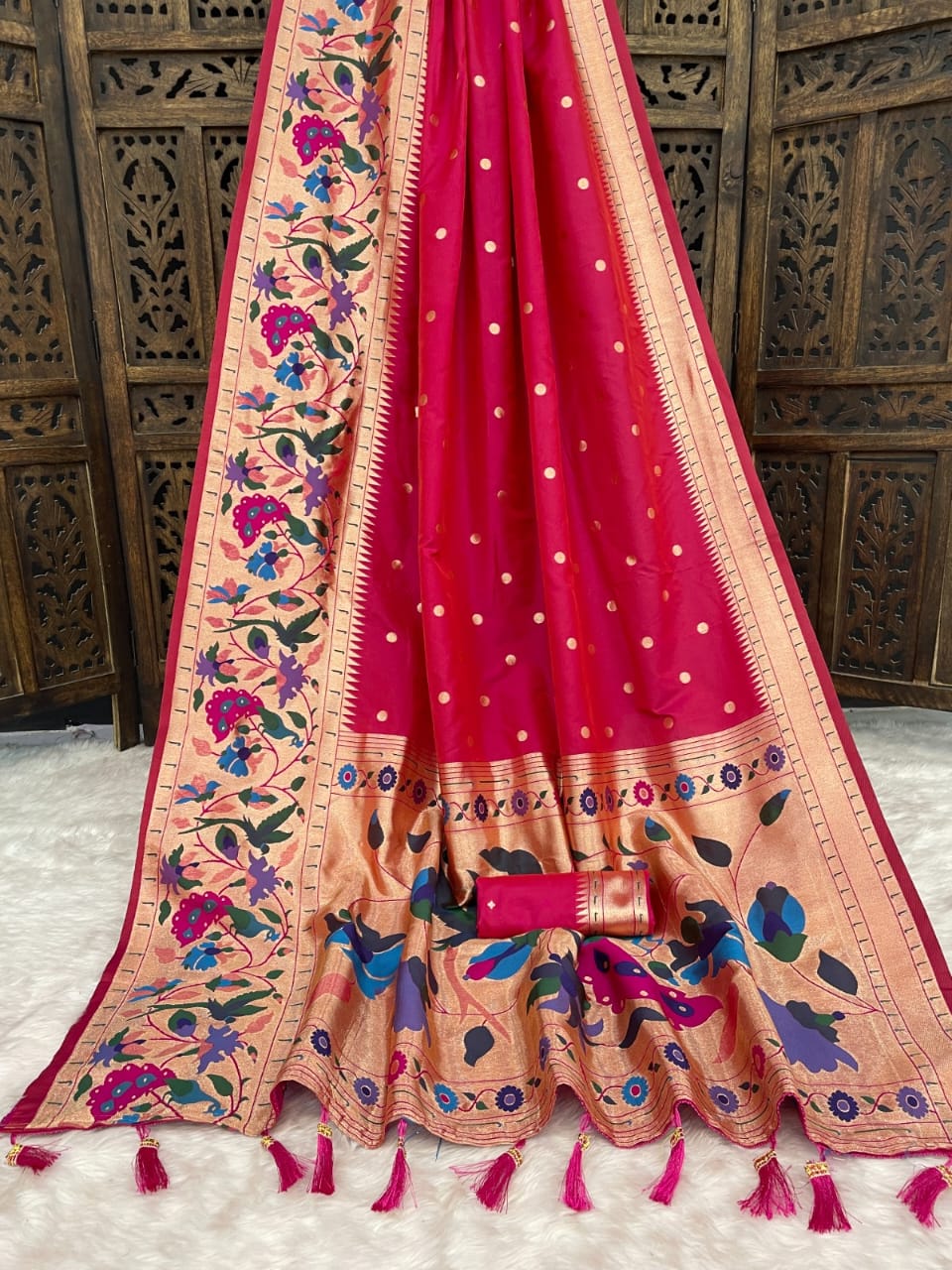 Drape yourself in elegance with our newly launched Paithani silk saree